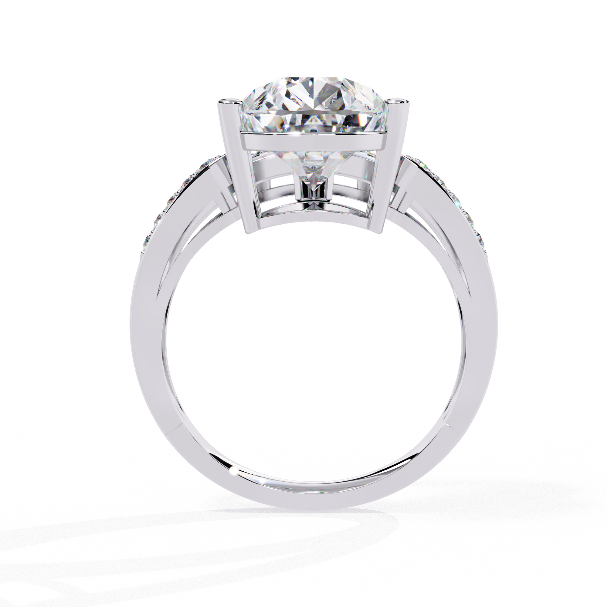 Solitairekart 5.78 ct Lab Grown Diamond Halo Pear Cut Ring in 14k Yellow Gold.